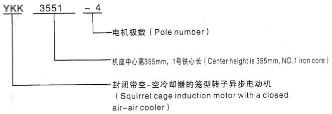 YKK系列(H355-1000)高压YJTFKK5004-2三相异步电机西安泰富西玛电机型号说明